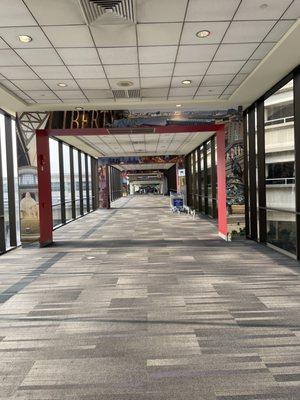 Walkway from terminal B direct to hotel.  Very nice!