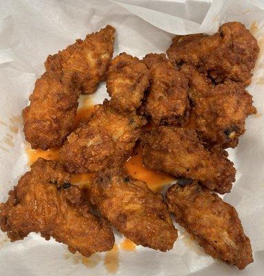 Breaded Wings - nothing special.  Stick to the classic wings. These were smaller and seemed frozen breaded not fresh hand breaded.