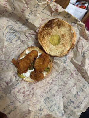 Boofy ass fucking Blake's Chicken Sandwich. Small ass tenders tf.