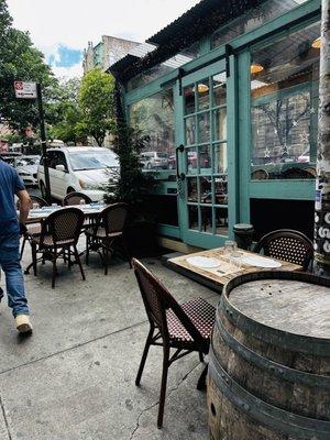 Exterior tables and enclosed street seating