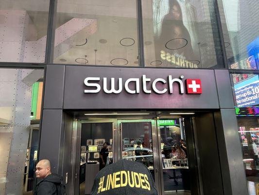 MISSION TO BLUE MOON OMEGA X SWATCH RELEASE, AUGUST 2024 TIMES SQUARE