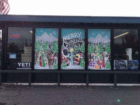 Christmas window painting