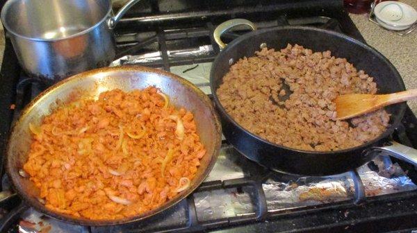 Chicken al pastor and adovada beef (at home of course)