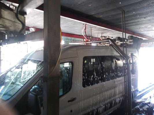 Van being damaged at King Express Wash