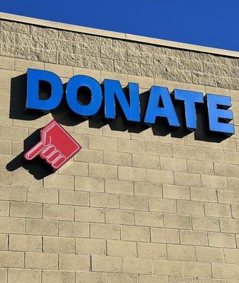 Donation center is located on the side of the store!