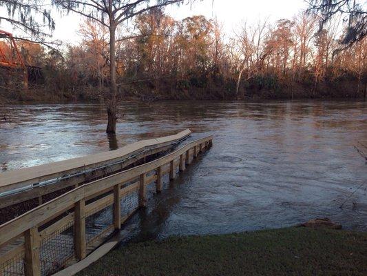 The deck is under water