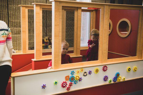 The Play Space is designed to meet the developmental needs for play and exploration for infants, toddlers and young children up to age six.