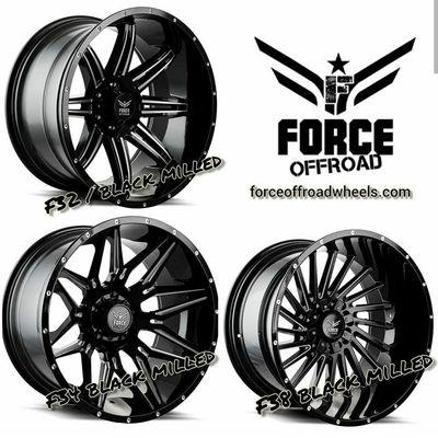 New from FORCE OFFROAD WHEELS comes 3 new styles to their lineup,. The F32  F34 & F38 come in in classic Black Milled finish.