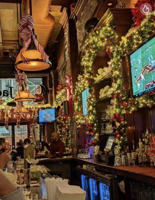 Bar area during holiday season