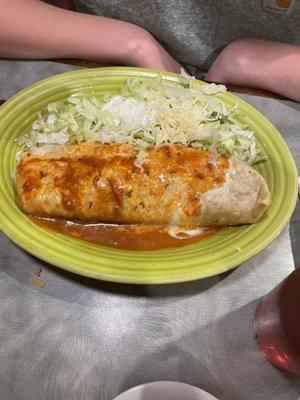 Burrito with steak and chicken