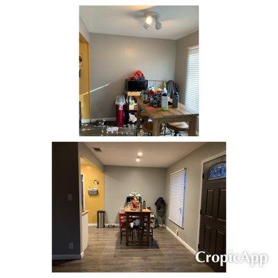 Dining area (before and after)