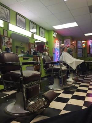 Old school barber chairs