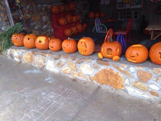 Getting ready for our second annual pumpkin carving contest.