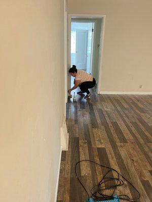 Making sure baseboards are done right!