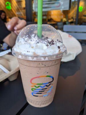 Triple chocolate brownie shake