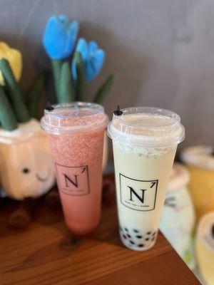 Watermelon freeze and Jasmine Nitro Milk Tea