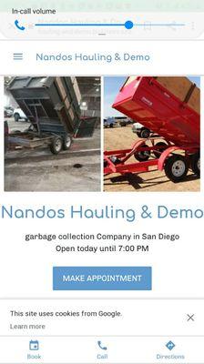 Nandos hauling and demo san diego dump trailer rental $199 plus dump fees dropped off at your home or businesses,