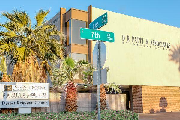 Front of D.R. Patti & Associates building located on the corner of 7th Street and Gass Ave., in downtown Las Vegas