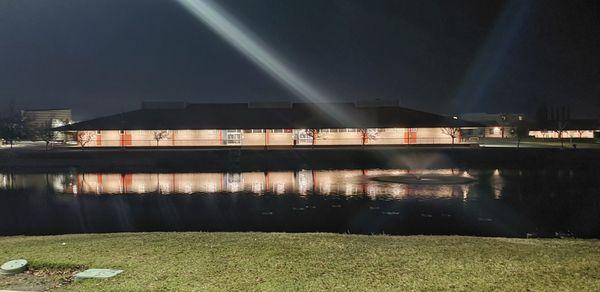 VVC man-made lake at night