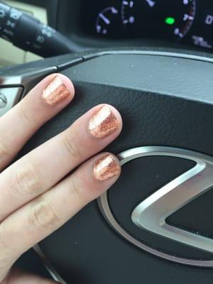 My favorite for fall! Rose gold glitter