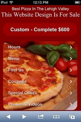 Pizza Restaurant Mobile Friendly Website for Sale