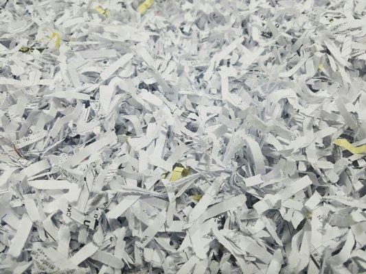 Close up of our Shredded Paper - Can you read anything?