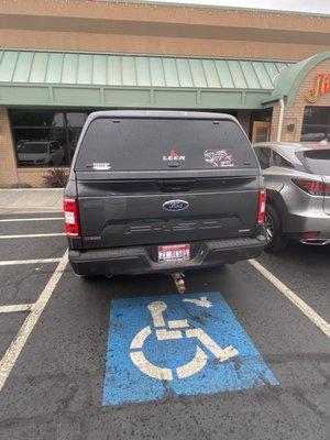 Disabled parking spaces occupied by vehicles without disabled permits. Management not concerned at all.