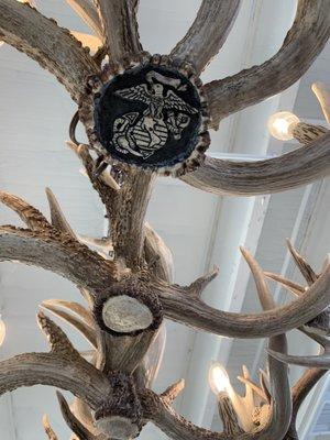 Details on the antler chandelier