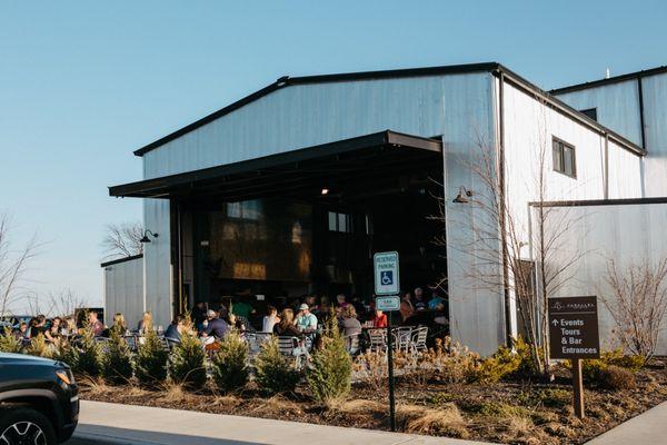 The North Patio at 45th Parallel Distillery.