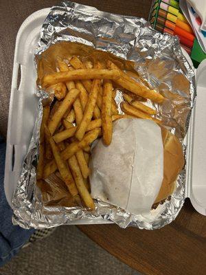 Single Smash Burger with Fries