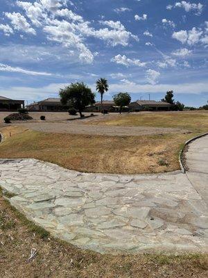 The tee boxes under construction