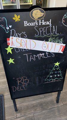 Today the tamales were sold out but tomorrow there will be more we are waiting for you  thank you for your preference