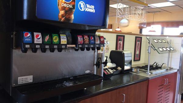 Soda/condiments area