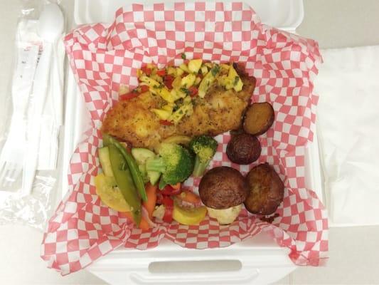 Chili lime tilapia lunch special - $6.99 weekdays from 11-3 in July