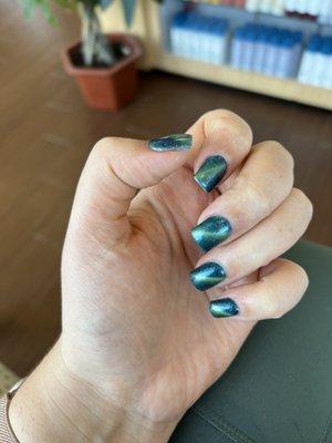 Nails turquoise, green