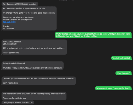 My conversation with TV Unlimited rep. They don't answer to the phone.