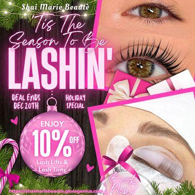 10% off Lash Lifts & Lash Lifts with tint. Valid thru 12/20/24.