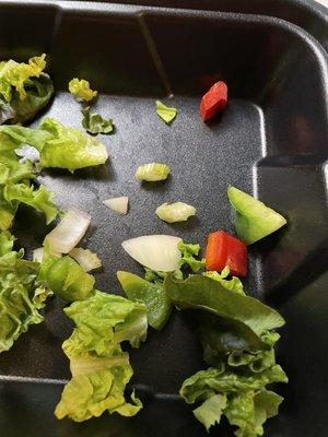 The veggies in my salad. Could they have spared more