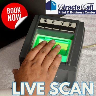 Book you Live Scan appointments today.