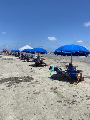 Our set up for $35 included an umbrella and 2 beach chairs.