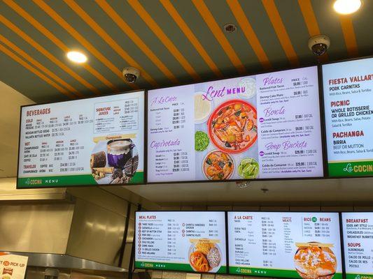 Food court menu