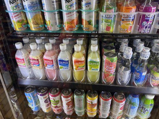 Lots of flavors of Calpico!