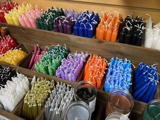 Candles in all shapes, sizes and colors for every purpose.