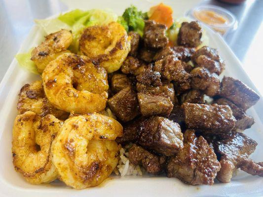 Steak and shrimp hibachi