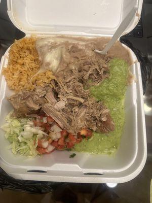 Carnitas Burrito Combo Plate