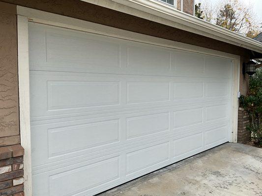 Before and After, Ranch panel garage door 16x7 in white