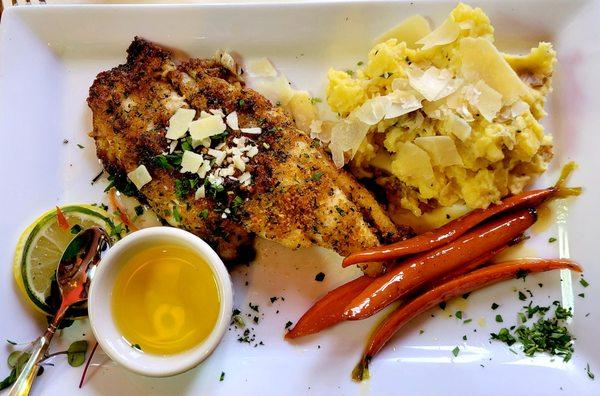 Jakes Fine Dining offers a chef created market seafood special.