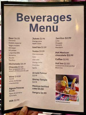 Beverages Menu [on December 3, 2023]