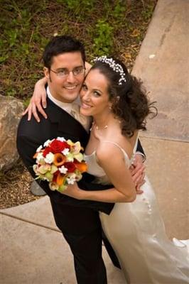 Another happy couple loving their wedding flowers created by Rita's Floral Designs Cheswick Photography