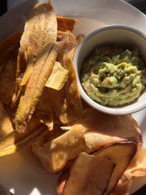 Guacamole -  plantain and Yuca Chips